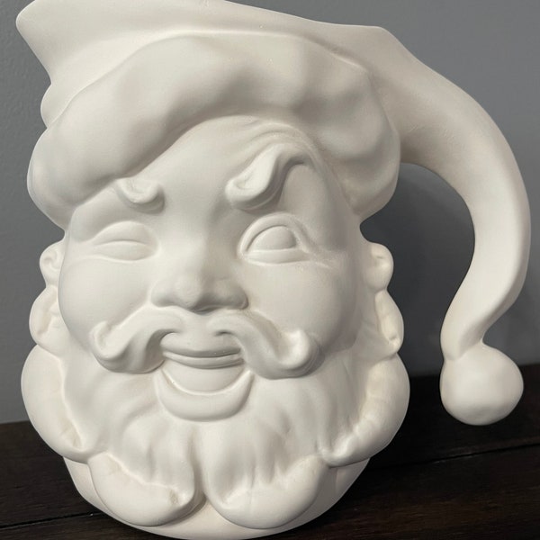 Ready to paint ceramic Santa pitcher