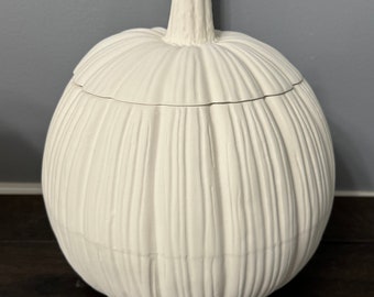 Ready to paint pumpkin jar, ceramic bisque