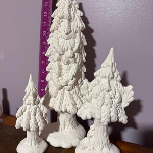 Ready to paint happy trees, ceramic bisque