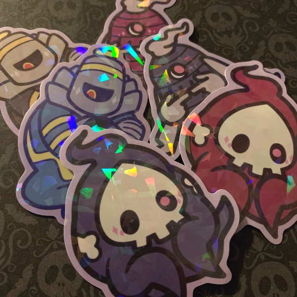 PokeGhosts Holographic Vinyl Stickers: #355, #356, #477