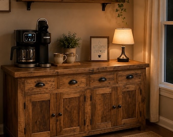 Reclaimed Barnwood Buffet: 60" Handcrafted Storage Cabinet