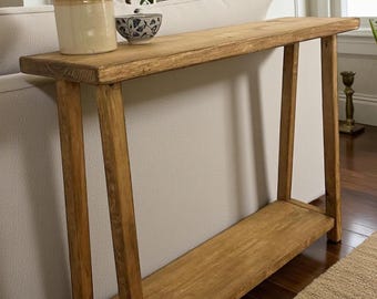 Narrow Wood Console Table For Entry Way Foyer | Behind Sofa| Sofa Table | Hallway | Living Room