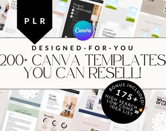 200+ PLR Canva Templates, eBook Templates, MMR, Resell and Rebrand Rights
