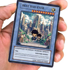 Duell Dad Karte - Legendäre Duell Meister Dad Karte - Duelling Style Dad Karte - Benutzerdefinierte Anime Duel Dad Card - Anime-inspiriertes Andenken Dad Geschenk