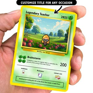 Carte personnalisée de professeur Poke - cadeau pour le professeur - carte de professeur Pokemon personnalisée - cadeau pour professeur - merci professeur - appréciation du professeur