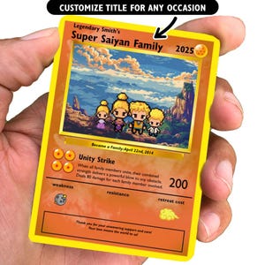 Tarjeta familiar personalizada Super Saiyan - Regalo familiar - Tarjeta familiar personalizada - Regalo especial para un familiar - Dragon Ball Z