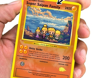 Personalized Super Saiyan Family Card - Family Gift - Custom Family Card - Special Gift for a Family member - Dragon Ball Z