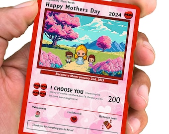 Pokemon Personalized Mother's Day Card - Custom Gift for Mom - Mother's Day Gifts - Mother's Day Present - Custom Pokemon Card - Mom Gifts