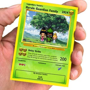Cartão personalizado da família Hyrule Guardian - Presente para a família - Cartão personalizado para a família - Presente especial para um membro da família - Cartucho de jogo Ganondorf