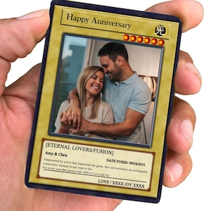 Dueling Anniversary Photo Card - Anniversary Gift - Legendary Anniversary Keepsake Card - Anime-Inspired Couple Duel Photo Card