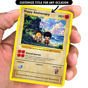Tarjeta de aniversario personalizada de piratas - Regalo personalizado para aniversario - Regalo de aniversario personalizado de One Piece - Regalos de aniversario