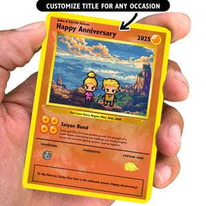 Tarjeta de aniversario personalizada de Super Saiyan - Regalo personalizado de aniversario - Regalo personalizado de Dragon Ball Z - Tarjeta del día de San Valentín