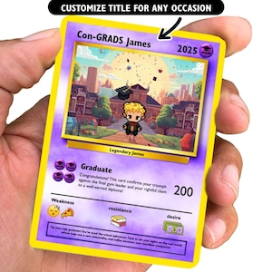 Poke cadeau de remise des diplômes personnalisé - remise des diplômes de l'école maternelle - cadeau de remise des diplômes du secondaire - cadeau de remise des diplômes personnalisé - carte de remise des diplômes Pokémon