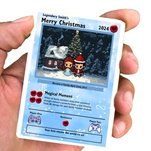 Carte de Noël Poke - Cadeaux de Noël personnalisés - Cadeau de Noël - Cadeau pour la famille - Cadeau pour couple - Cadeau pour lui - Cadeau pour elle - Anniversaire