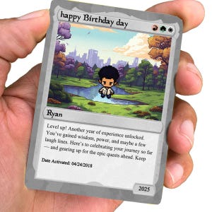 Pet the Gathering Birthday Card - Birthday Gift - Gift for Gamer - Legendary Birthday Card - Magic-Inspired Keepsake - Custom Mana Card