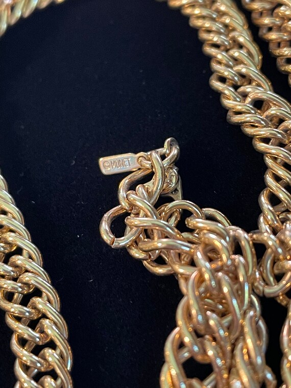 Vintage Monet Gold-tone Chain Necklace - image 3