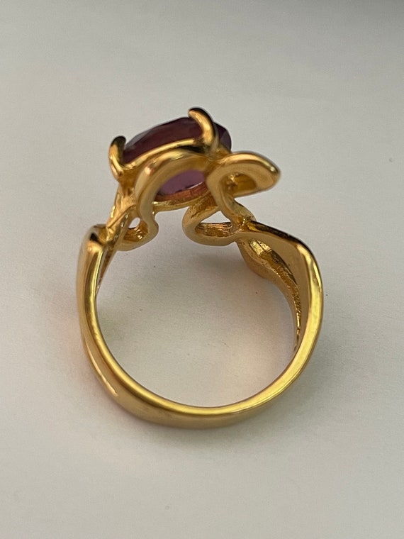 Amethyst  18kt Gold filled Ring size 6 - image 3