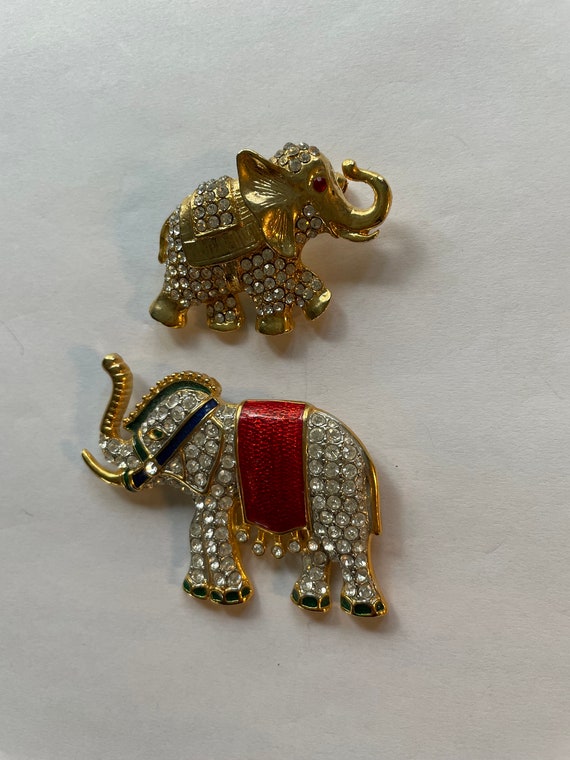 Vintage Rhinestone Elephant Brooches (2) - image 7