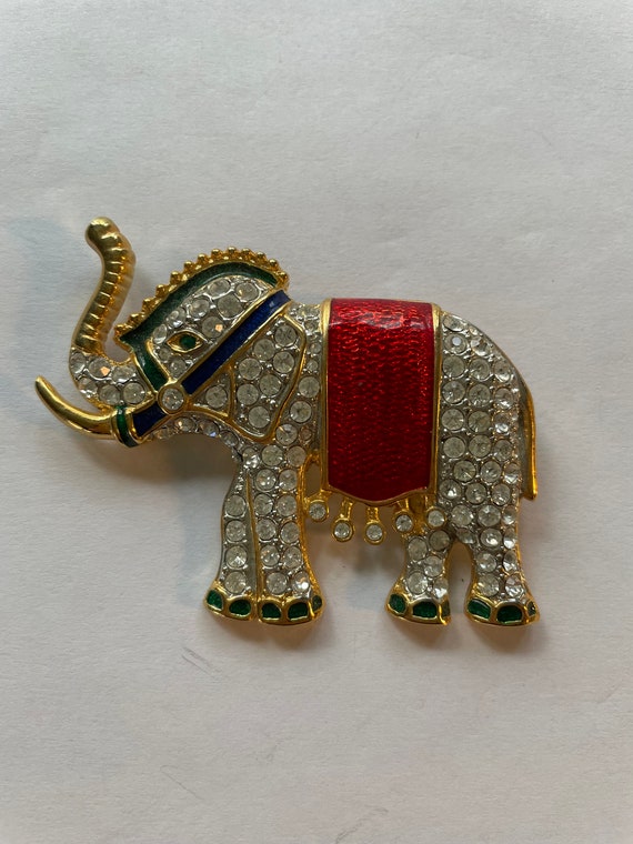 Vintage Rhinestone Elephant Brooches (2) - image 3