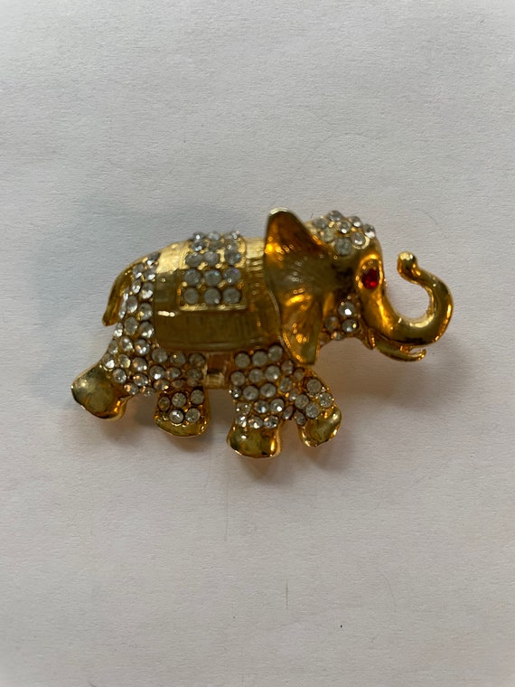 Vintage Rhinestone Elephant Brooches (2) - image 5