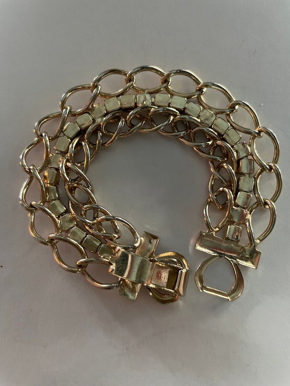 Mid Century Rhinestone Link Bracelet - image 7