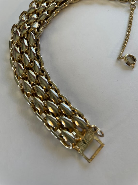 Vintage Gold tone Multi link Bracelet - image 4