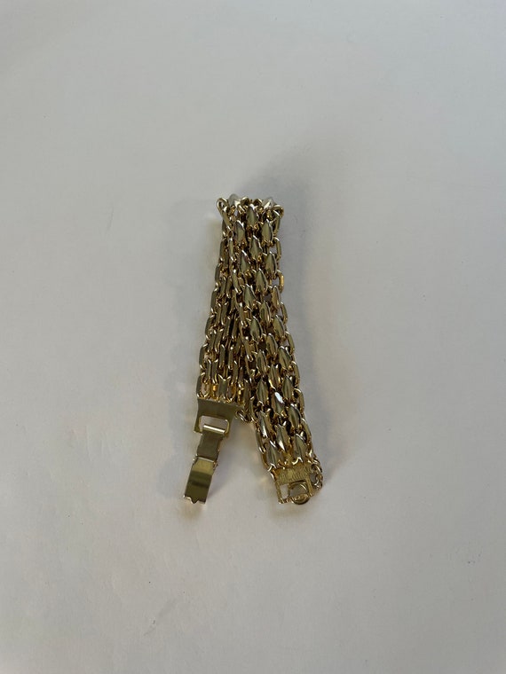 Vintage Gold tone Multi link Bracelet - image 6