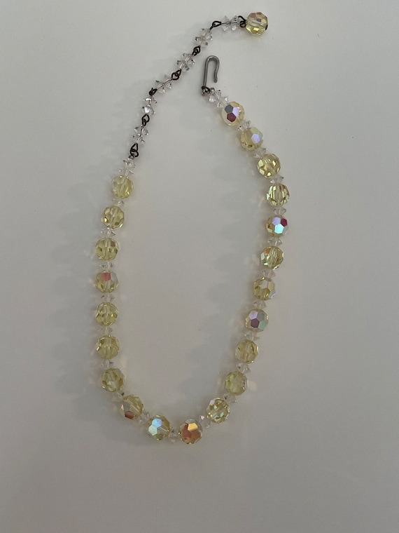 Vintage Yellow and Clear Crystal Choker