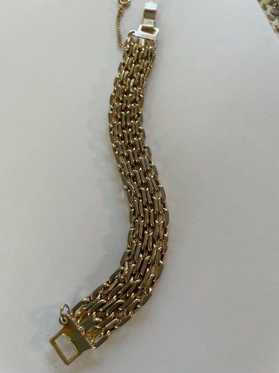 Vintage Gold tone Multi link Bracelet - image 5