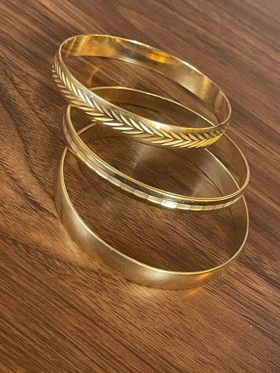 Vintage Gold Toned Bangles (set of 3) - image 1