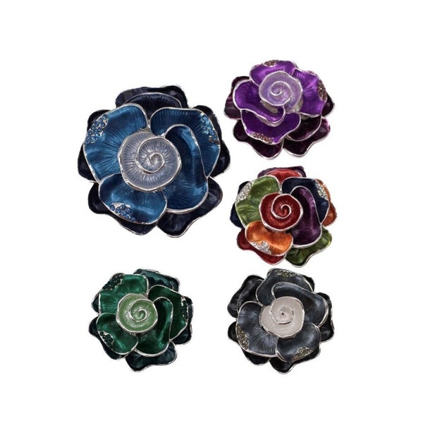 Magnetic Brooch in the gorgeous 'Flowers with Crystals' design - 5 Colours to choose from| So Feminine, For Weddings, or for any occasion..!