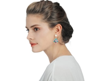 Grandes boucles d'oreilles tendance avec strass - Multicolore - Elles sont idéales pour compléter vos tenues. Idéal comme cadeau !