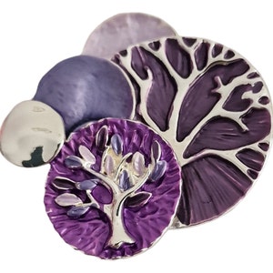 Broche magnétique dans le design combiné Arbre de vie 5 couleurs au choix Tellement féminin, pour les mariages, ou pour toute occasion.. Purple