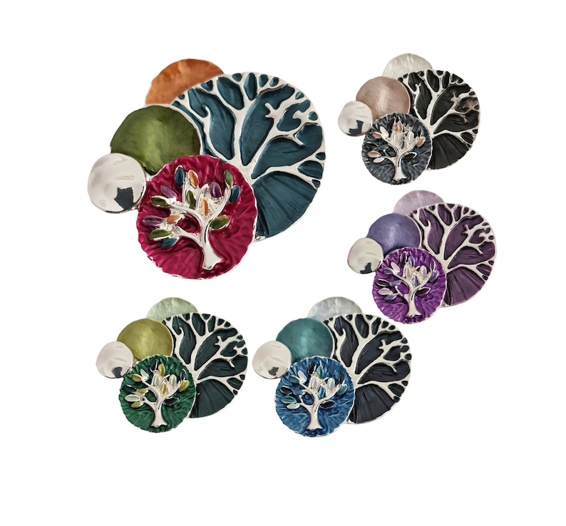 Broche magnétique dans le design combiné Arbre de vie 5 couleurs au choix Tellement féminin, pour les mariages, ou pour toute occasion.. image 1