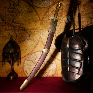 Turkish Kilij Sword Handmade Turkish Ottoman Sword Sword with sheath Sword box image 2