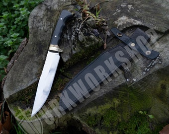 Hand crafted Knife with Sheath, Bushcraft Knife, Camping Knife Kitchen Knife Butcher Knife Bushcraft Hunting Fishing Gift for Men