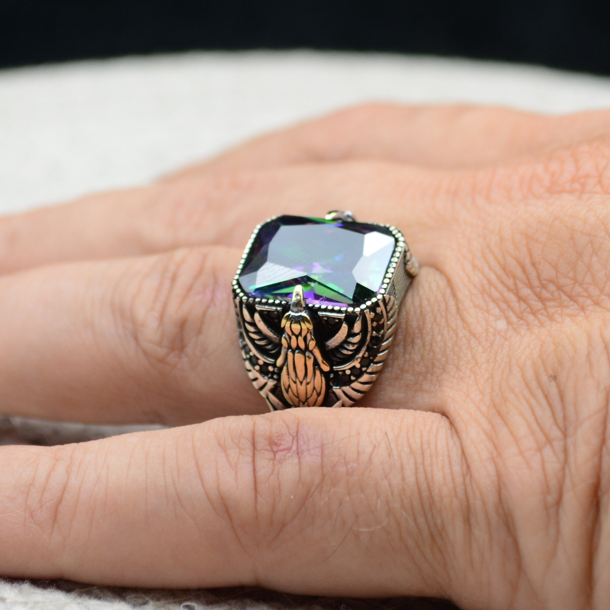 メンズリング - ミスティックトパーズリング - 925スターリング