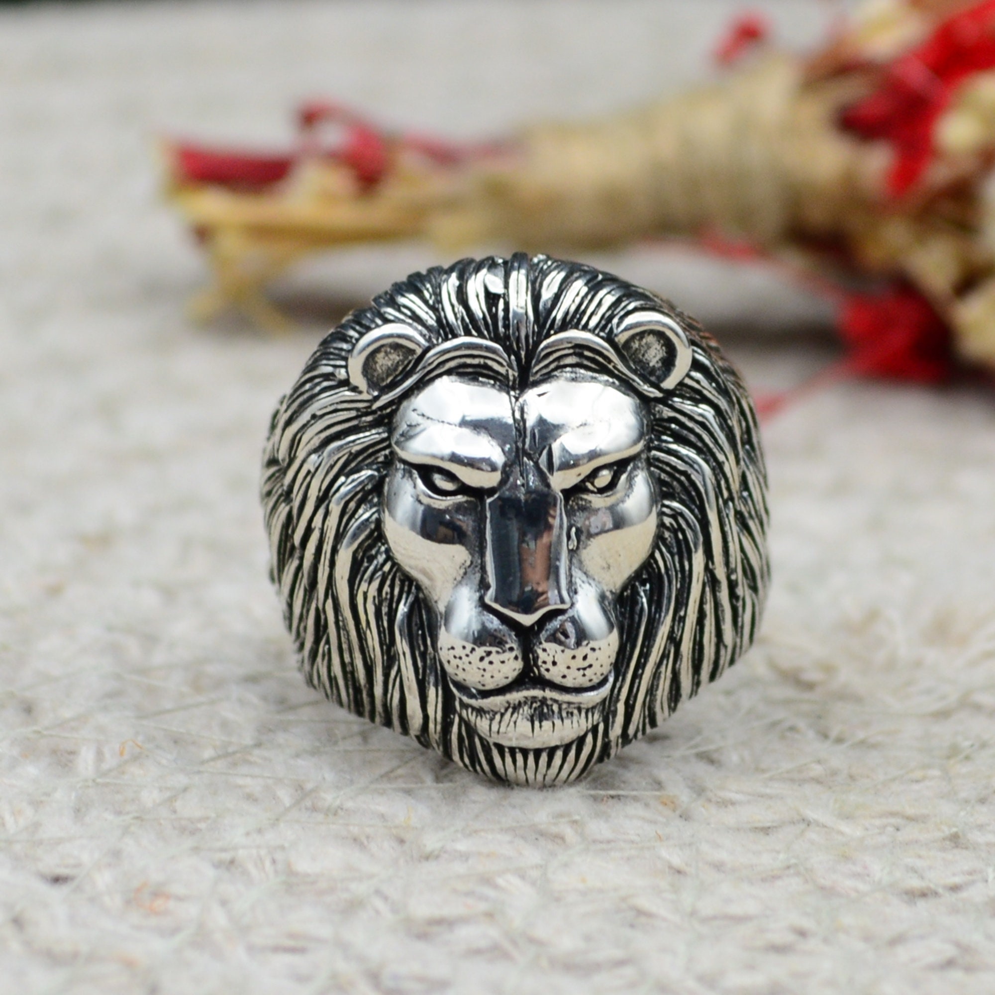 925 Sterling Silver Lion Men Ring -turkish Handmade 925 Sterling Silver Lion Men Ring -turkish Handmade