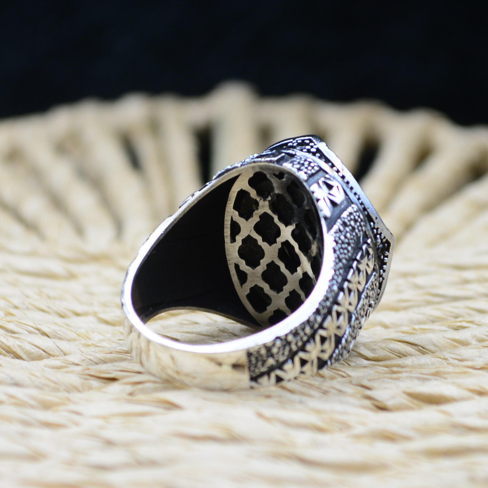 Turkish Handmade Black Onyx Ring: 925 Sterling Silver Men's
