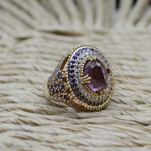 Amethyst Women&#39;s Ring,925 Sterling Silver Women&#39;s Ring,Turkish Handmade Women&#39;s Ring,Gift for her