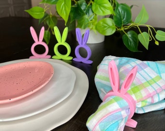 Easter Bunny Rabbit Napkin Rings Towel Holders | Easter Holiday | Kids Dinner Party Idea | Tabletop Dining Set