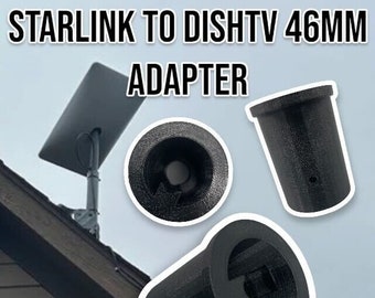 Starlink v2 Square Dishy Adapter - 46mm Inner Diameter - Compatible with DirectTV and Dish