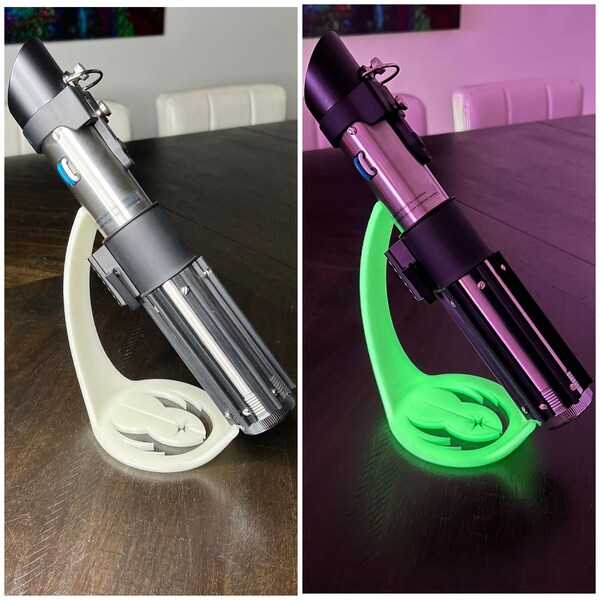 Tilted Glow in the Dark Lightsaber Hilt Display Stand | Star Wars Disney Park | Empire Strikes Back