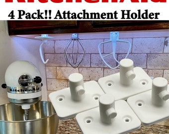 KitchenAid Tool Holder 4 Set | Under Cabinet Storage Mount | Organize Home | Space Saving | Whisk Holder