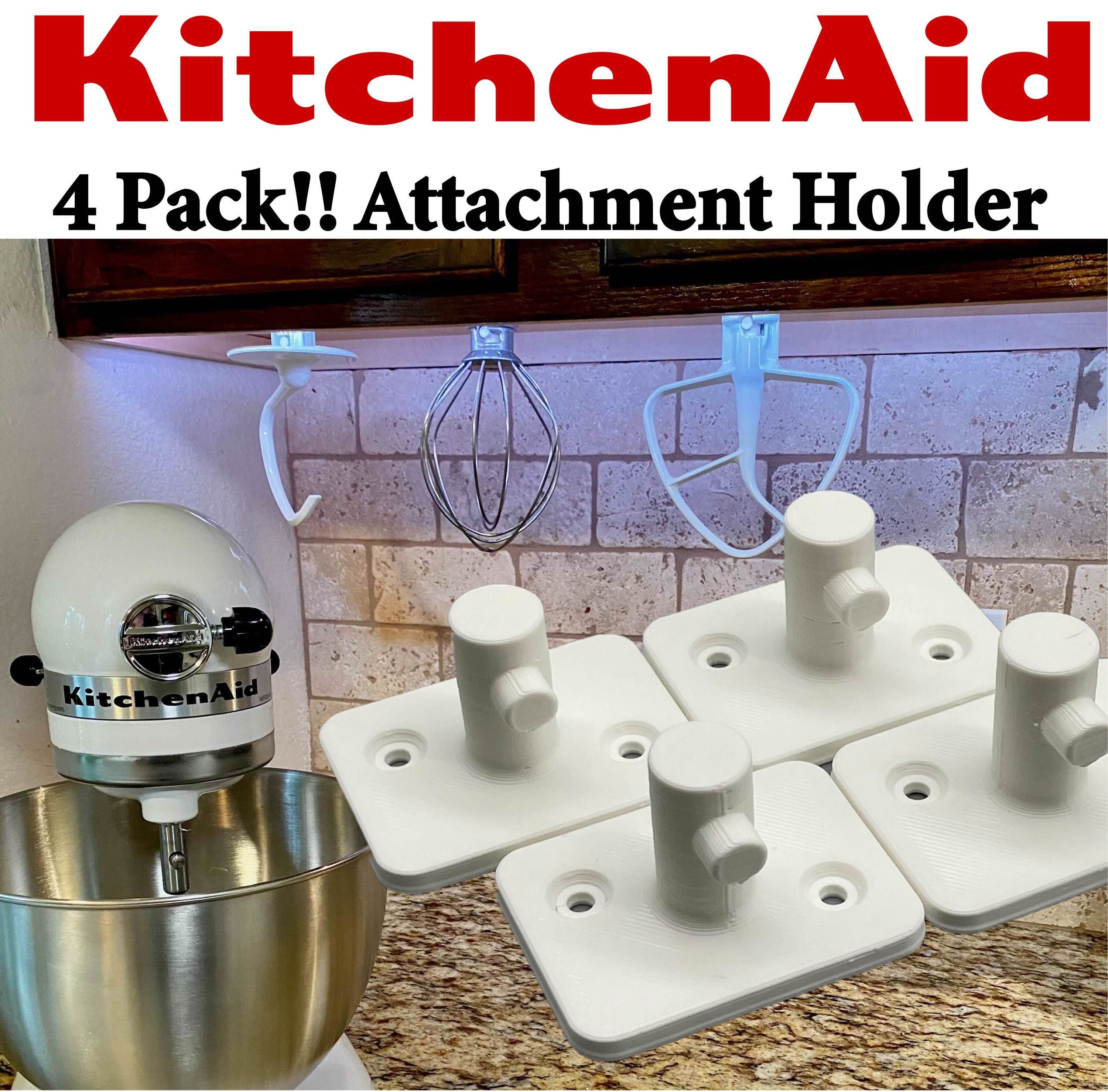 Kitchenaid Tool Holder 4 Set Under Cabinet Storage Mount Organize Home  Space Saving Whisk Holder 