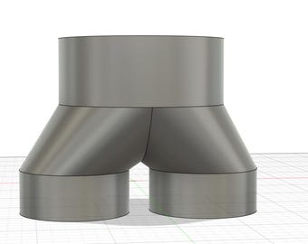 Raccord de conduit en V à 2 voies 10" vers 6" pour poussière de bois, tente de culture