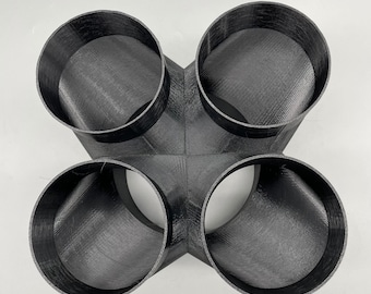 12" to 4" 4-Way Splitter Duct Connection for Woodwork Dust, Grow Tent