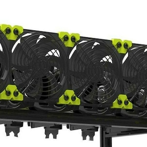 Fan Mounting Bracket 120mm Fans 6-GPU Veddha Mining Rigs