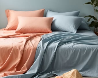 Luxurious 600TC Sateen Bed Sheets: 100% Organic Cotton, Soft & Silky Comfort