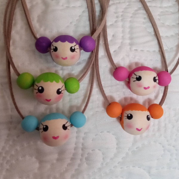 Handpainted doll necklace